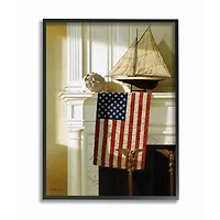 Stupell Industries Nautical Americana Mantle Painting with Black Frame Wall Accent