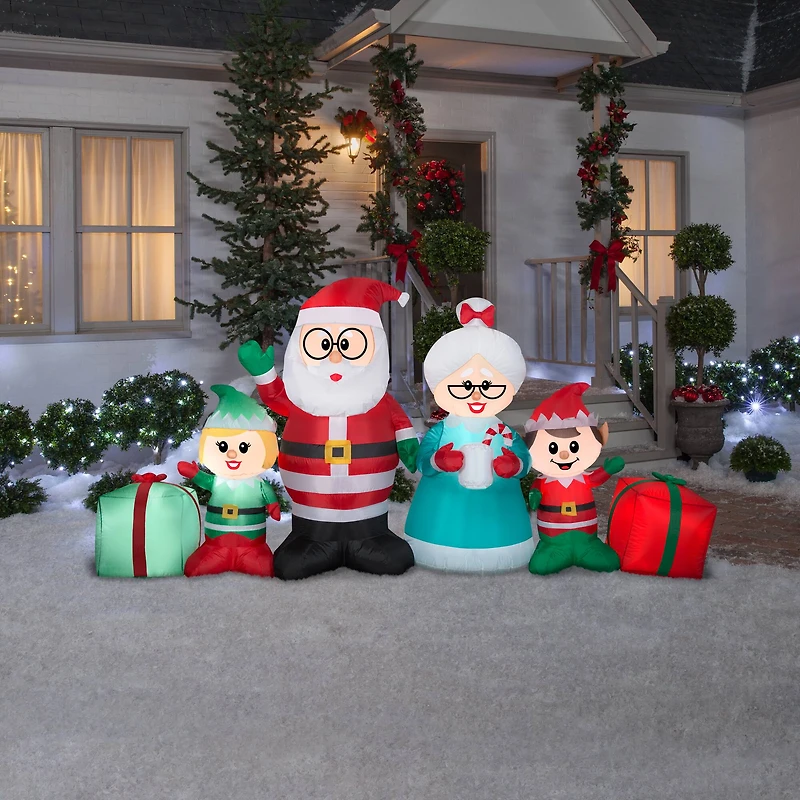 4.5ft. Airblown® Inflatable Christmas Claus Family Collection Scene