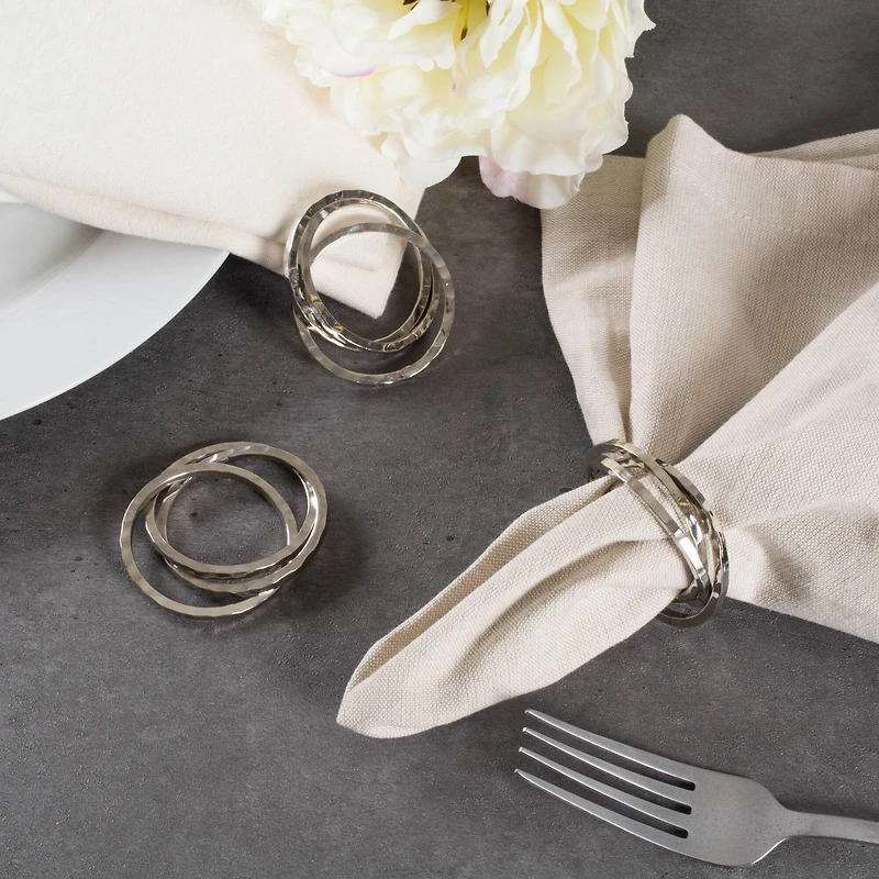 DII® Silver Intertwined Napkin Rings, 6ct.