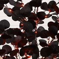 5ft. Pre-Lit Artificial Halloween Black Eucalyptus Tree with 220 Orange & Purple LED Lights