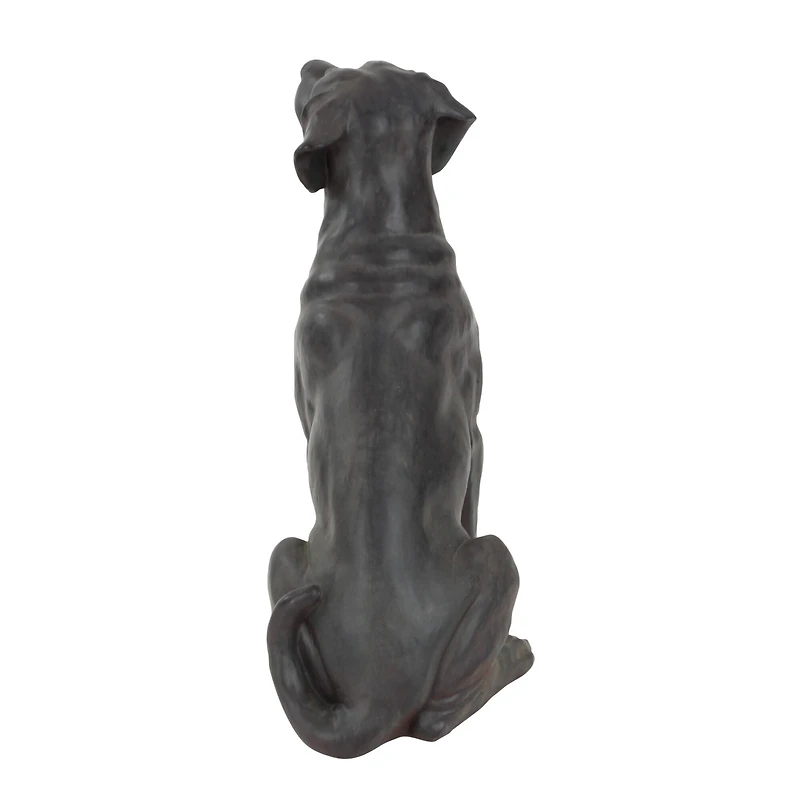 20" Brown Traditional Polystone Dog Sculpture