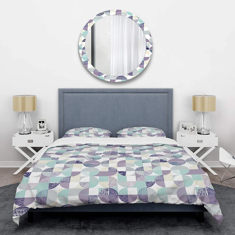 Designart 'Retro Geometric Design IV' Mid-Century Duvet Cover Set