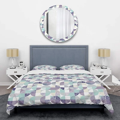 Designart 'Retro Geometric Design IV' Mid-Century Duvet Cover Set