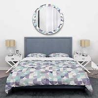 Designart 'Retro Geometric Design IV' Mid-Century Duvet Cover Set