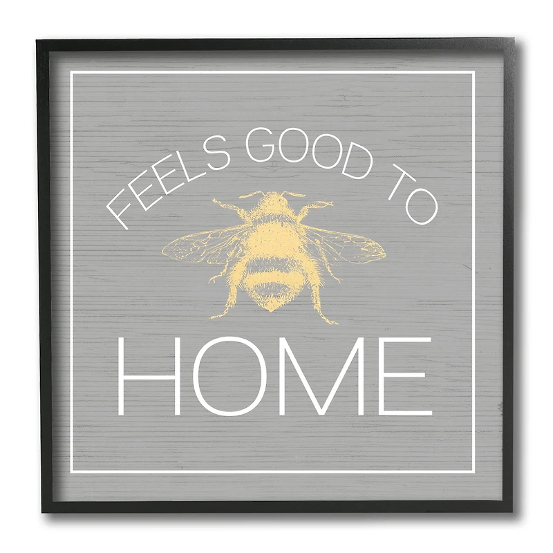 Stupell Industries Good To Bee Home Phrase Cute Insect Pun, 12" x 12"