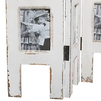 White Wood Farmhouse Room Divider Screen