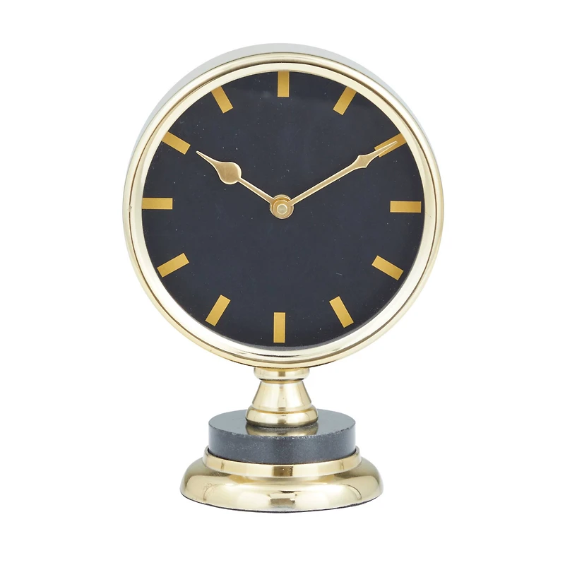 The Novogratz Gold Modern Abstract Clock, 6" x 4" x 9"