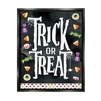 Stupell Industries Trick Or Treat Halloween Candy Framed Floater Canvas Wall Art