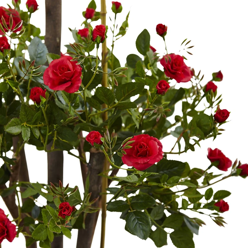 5.5ft. Rose Topiary Artificial Tree in Rustic Planter