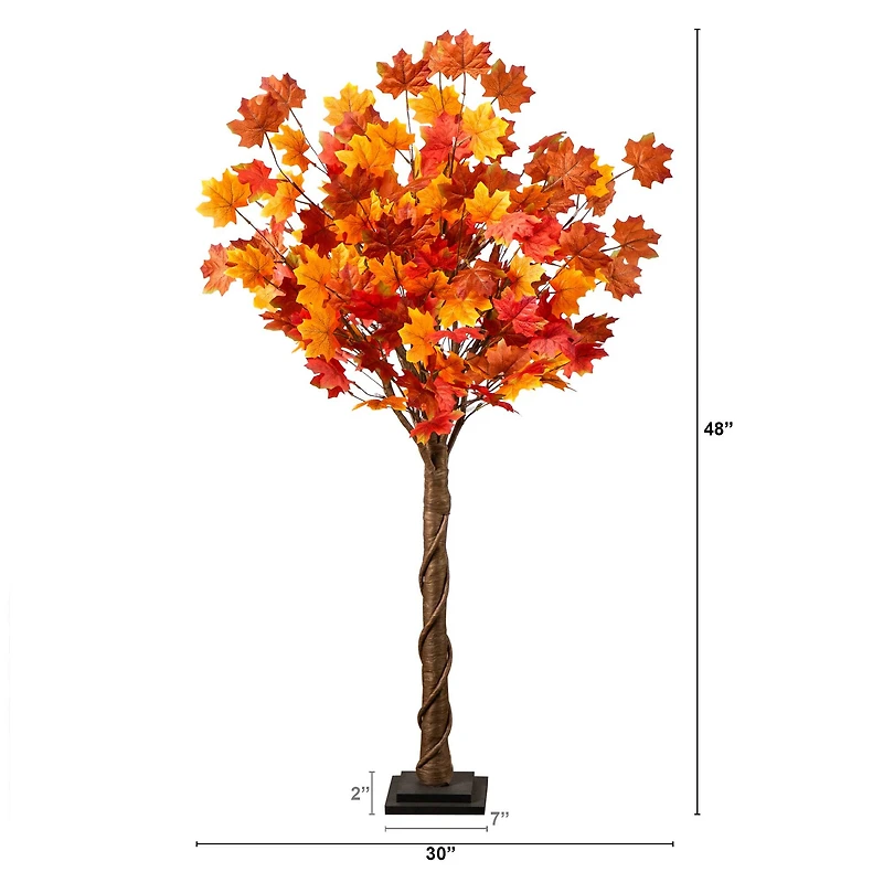 4ft. Pre-Lit Deluxe Autumn Maple Artificial Fall Tree with 68 Warm White LED Lights