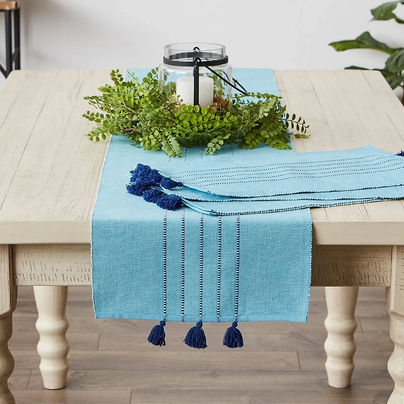 DII® Thera Stripe Blue Placemats, 6ct.