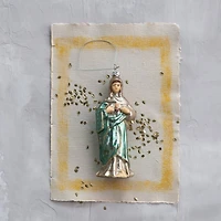 Hello Honey® Hand-Painted Glass Mary Ornament with Glitter