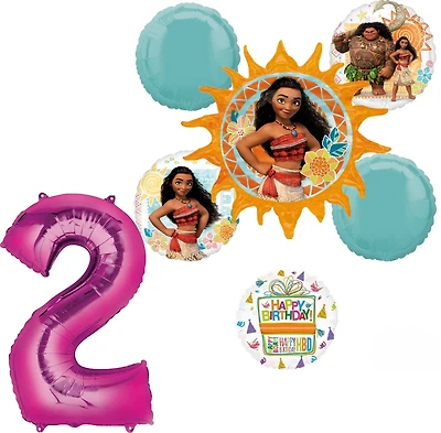 Moana Birthday Age 7-Piece Foil Balloon Bouquet