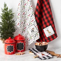 DII® Christmas Puppy Embellished Dishtowel Set