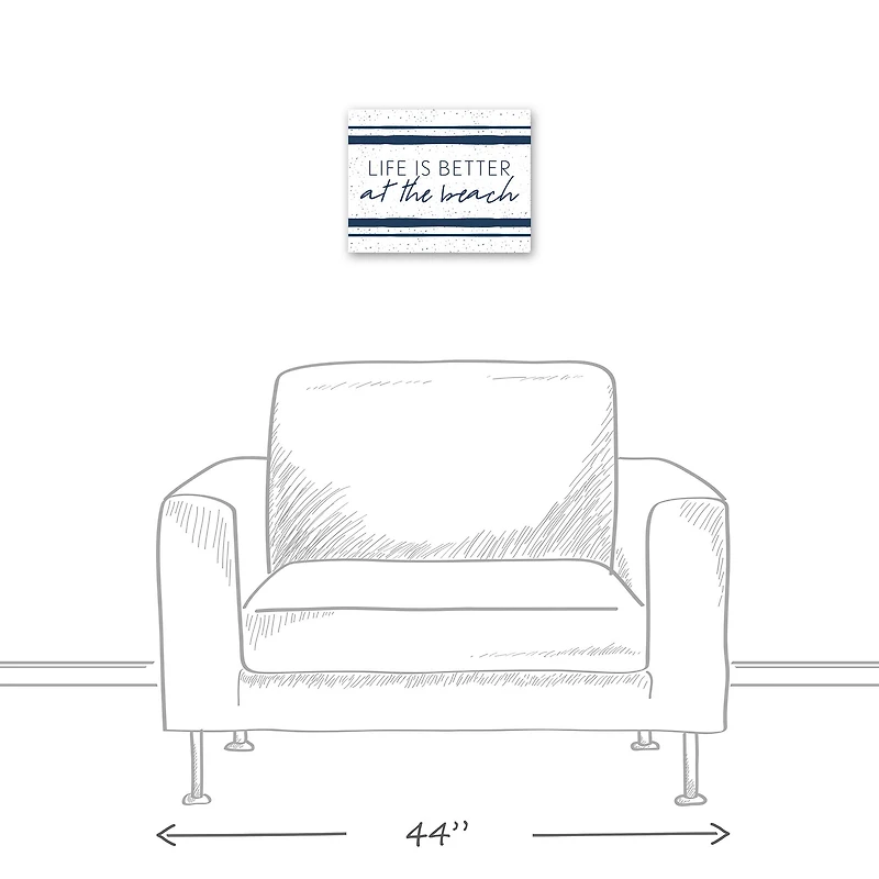 Life Is Better At The Beach 11" x 14" Canvas Wall Art