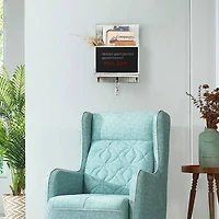 NEX™ 16" Olive Green Wall-Mounted Key & Mail Holder with Chalkboard