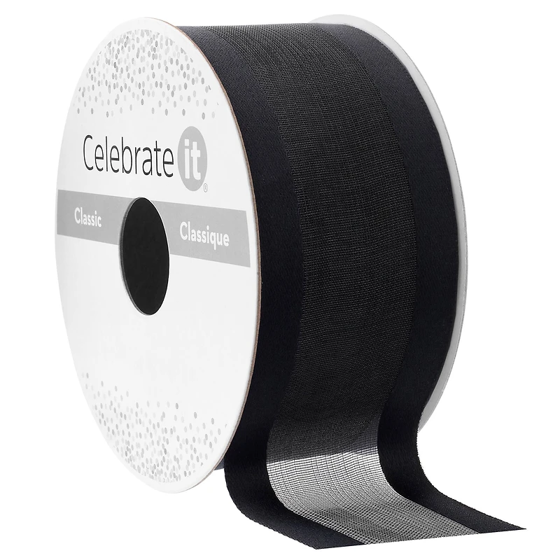 1.5" x 3yd. Sheer with Satin Edge Ribbon by Celebrate It® Classic