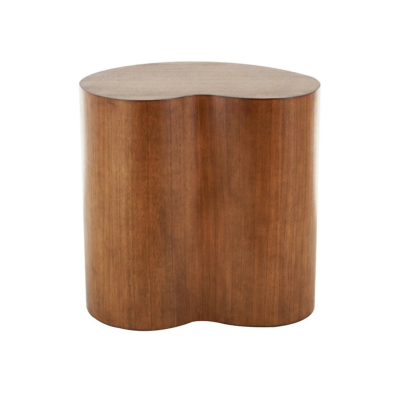 22.5" Brown Wood Heart Inspired Side End Accent Table