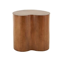 22.5" Brown Wood Heart Inspired Side End Accent Table