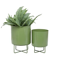 Green Modern Planter, Set of 2" 16", 13"