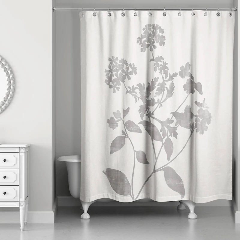 Neutral Distressed Florals 71" x 74" Shower Curtain