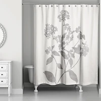 Neutral Distressed Florals 71" x 74" Shower Curtain