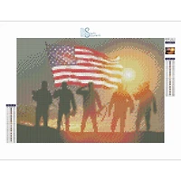 Sparkly Selections Soldiers with American Flag Diamond Painting Kit, Round Diamonds