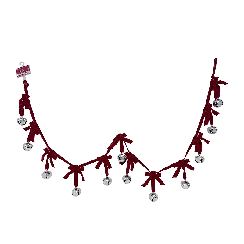 6ft. Red Bow & Silver Bell Garland by Ashland®