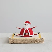 Hello Honey® 7.75" Red & White Wool Felt Sitting Santa