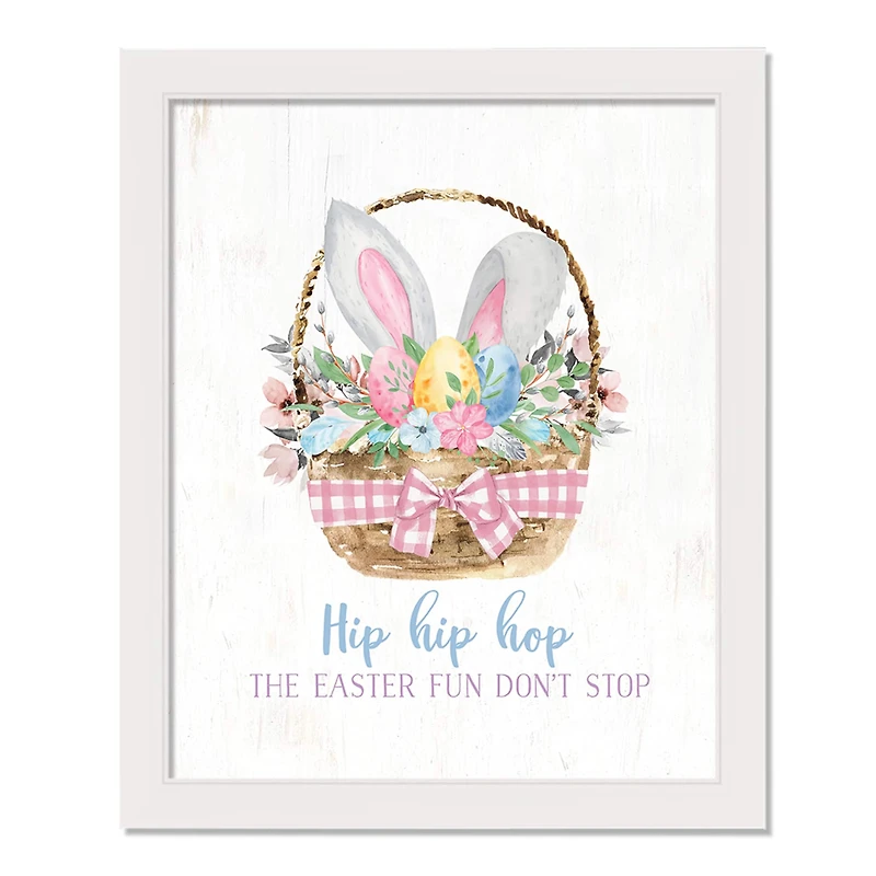Easter Basket Goodies 16" x 20" White Framed Print Under Plexiglass