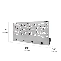 24" Dove Gray Hand-Carved Wall Shelf & Coat Rack