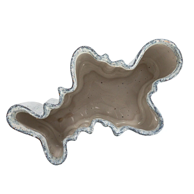 Hello Honey® 8.75" White Organic Stoneware Vase with Reactive Glaze