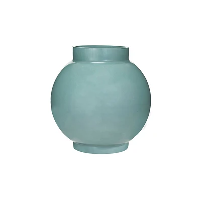 Hello Honey® 7.25" Blue Round Glass Opaque Vase