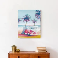 Beach Surfer Van 16" x 20" Canvas Wall Art