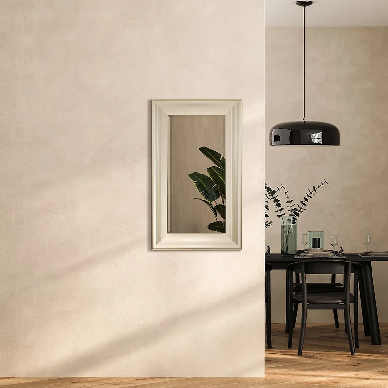 Head West 29.5" Traditional Brushed Nickel Framed Wall Vanity Mirror