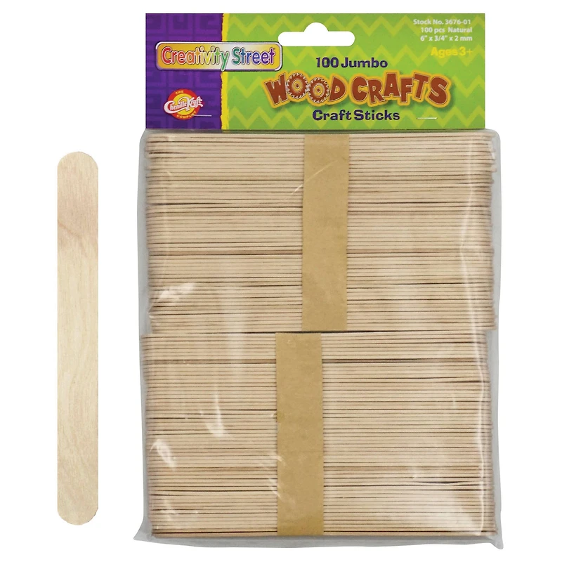 Creativity Street® Jumbo Craft Sticks, 12 Packs of 100
