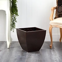 14" Embossed Metal Scroll Planter