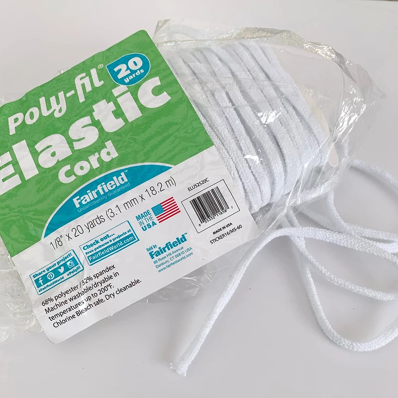Poly-Fil® 1/4" White Spandex Elastic Cording