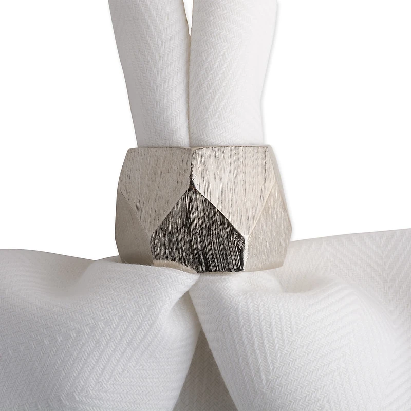 DII® Silver Triangle Band Napkin Rings, 6ct.