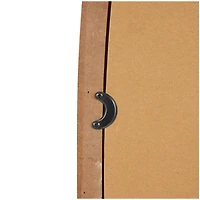 42" Brown Wood Oval Wall Mirror