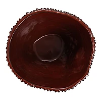 Hello Honey® 6" Brown Reactive Glaze Stoneware Organic Shaped Planter with Raised Dots