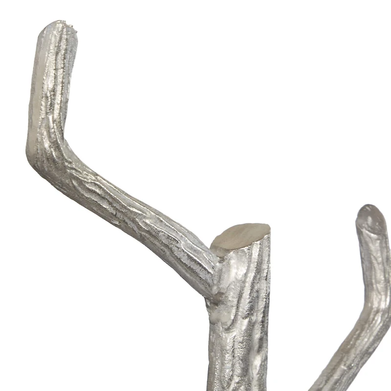 Silver Aluminum Eclectic Coat Rack, 71" x  17" x  17"