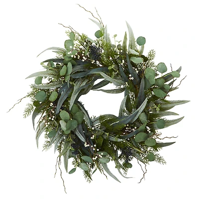 24'' Eucalyptus & Mixed Greens Wreath