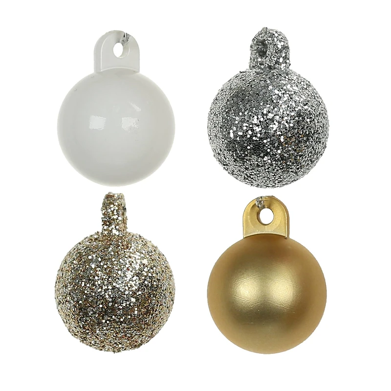 Mini 15mm White, Silver & Gold Ball Ornaments, 16ct. by Ashland®