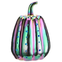 14" LED Purple Iridescent Pumpkin Décor