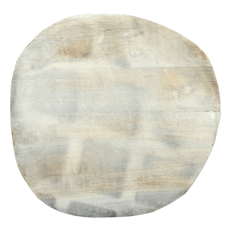 6" Paulownia Wood Gray Wash Pedestal