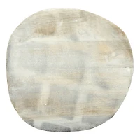 6" Paulownia Wood Gray Wash Pedestal