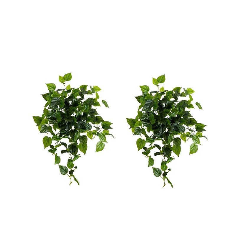 32" UV Resistant Artificial Philodendron Hanging Plant, 2ct.