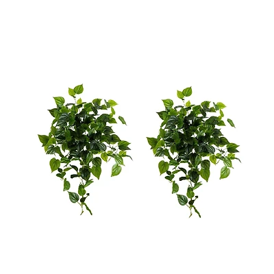 32" UV Resistant Artificial Philodendron Hanging Plant, 2ct.