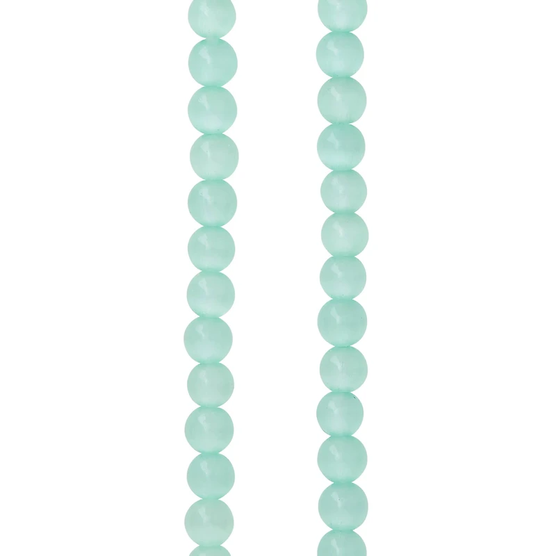 Aqua Cat's Eye Glass Round Beads, 4mm by Bead Landing™